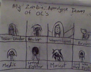 My Zombie Apocolypse Team-Of OC's!