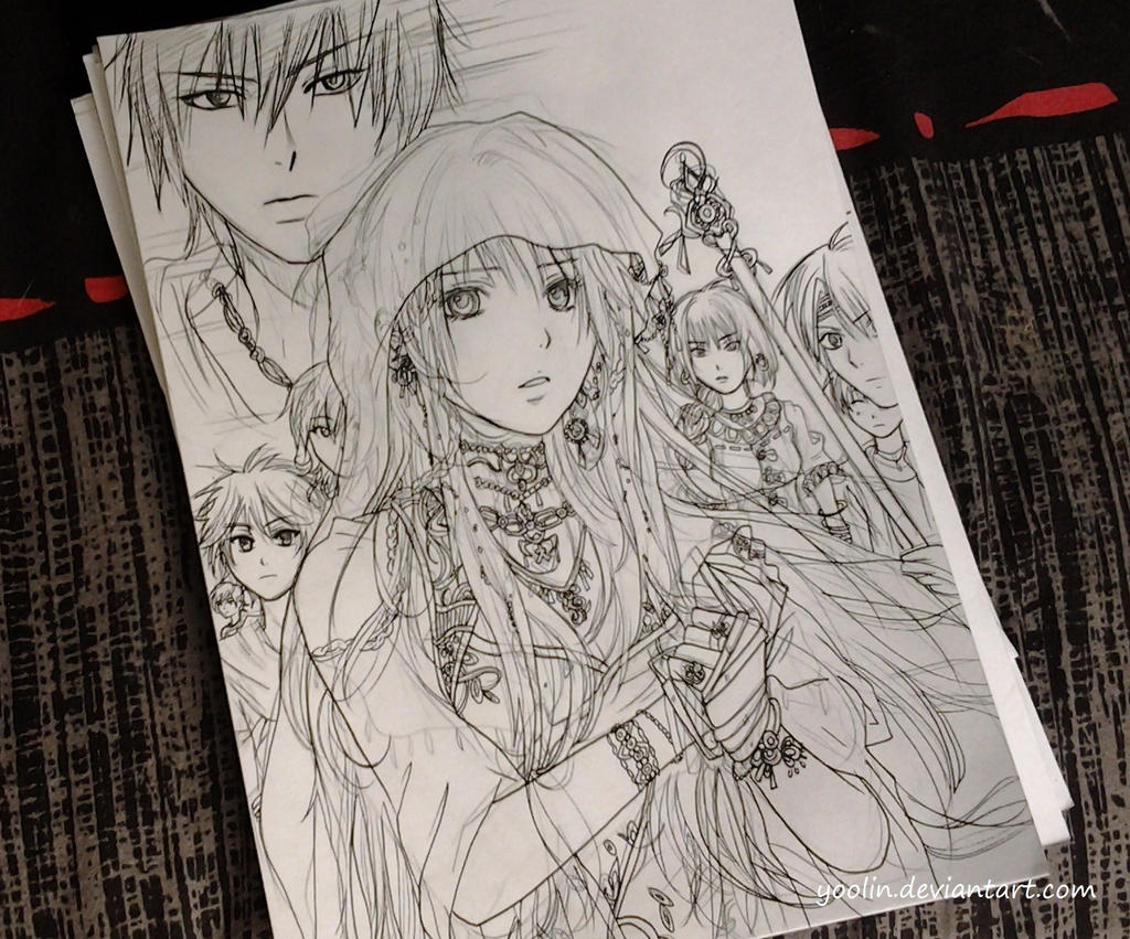 Original characters (project of cover) (sketch)