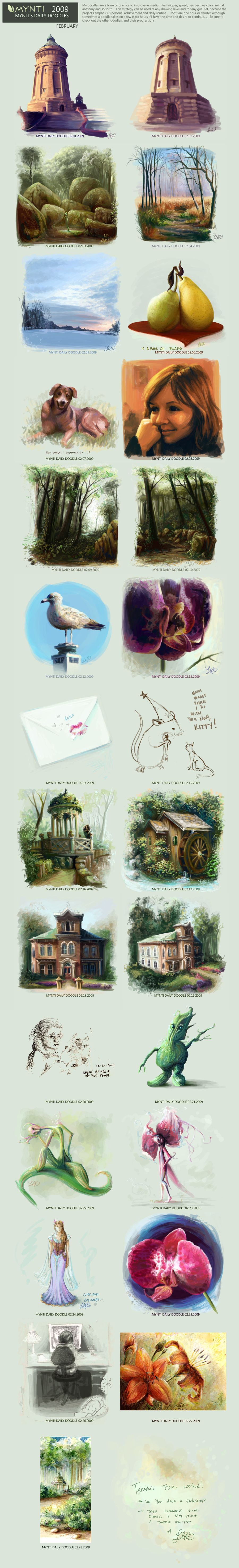 February Daily Doodles by mynti