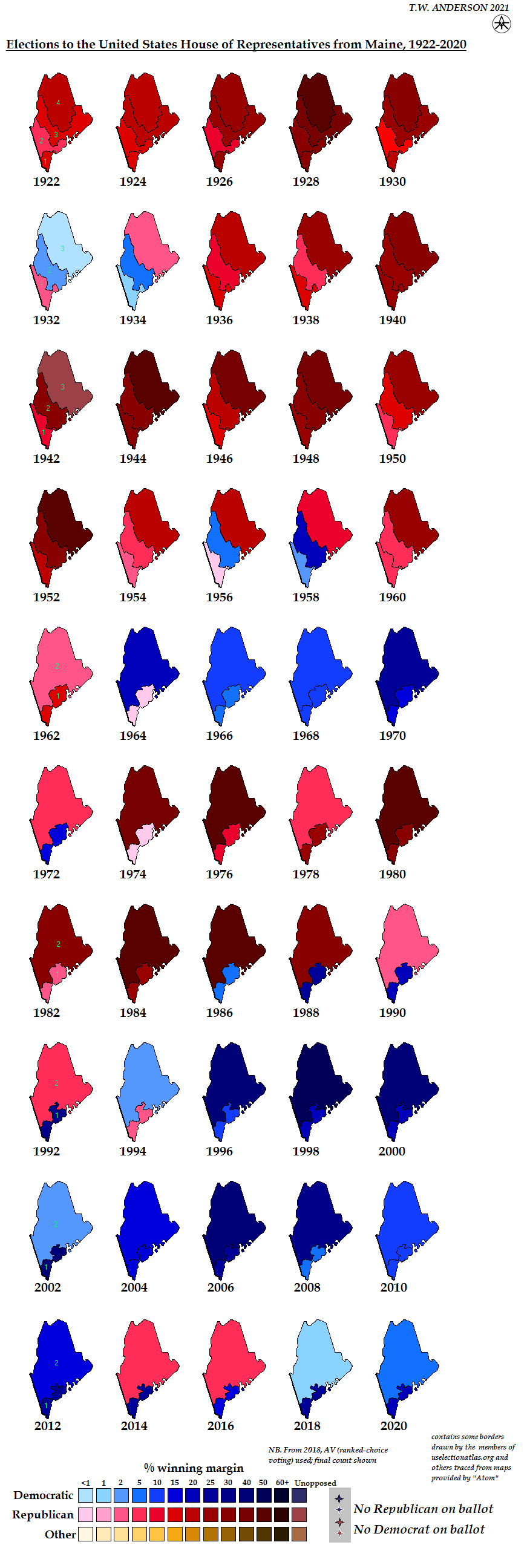 US House Elections from Maine, 19222020 by AJRElectionMaps on DeviantArt