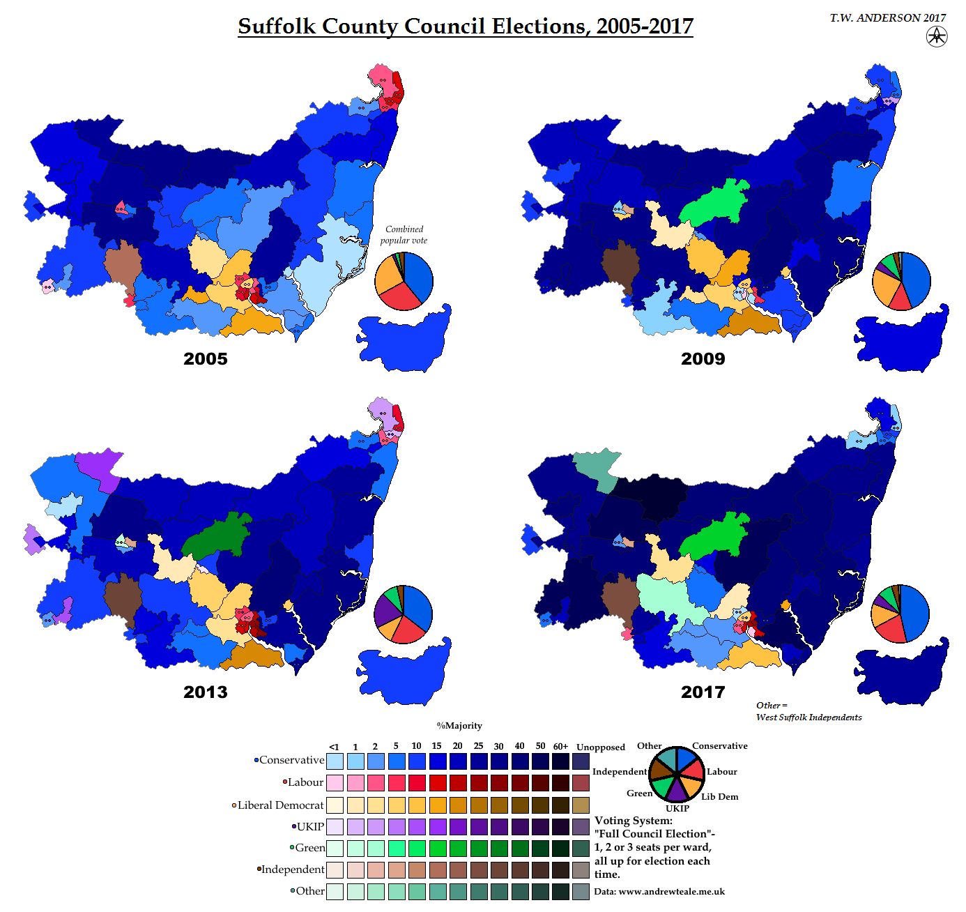 Suffolk County Council Elections 2005-2017