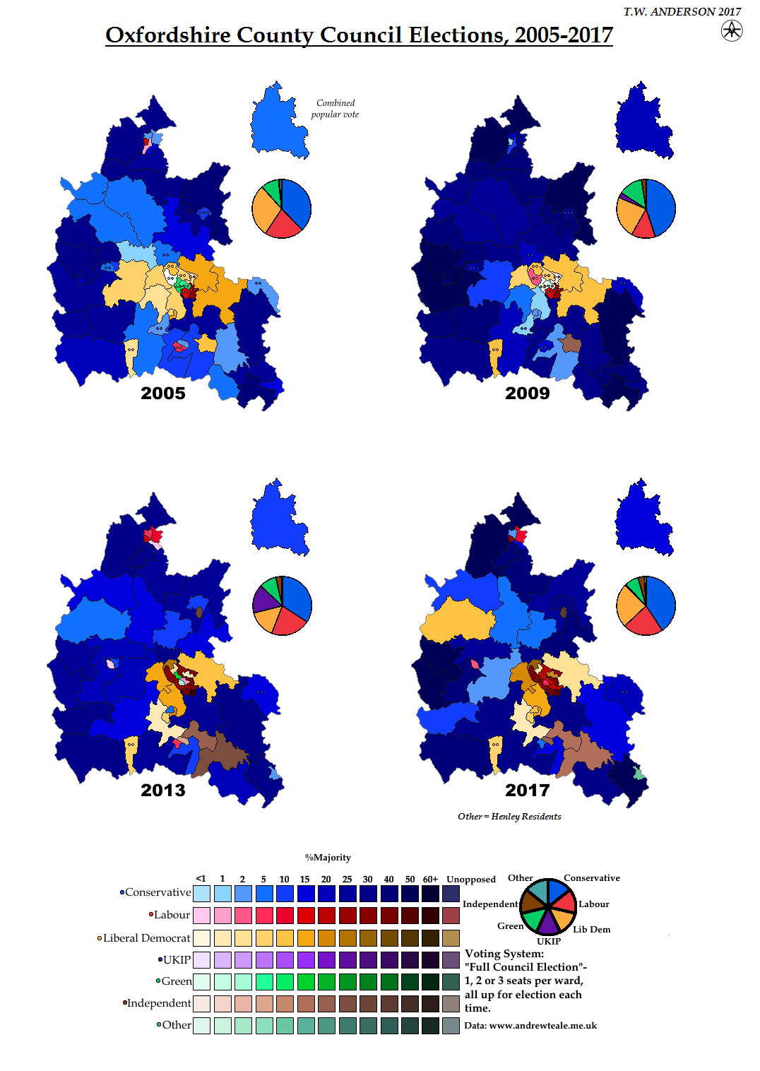 Oxfordshire County Council Elections 2005-2017