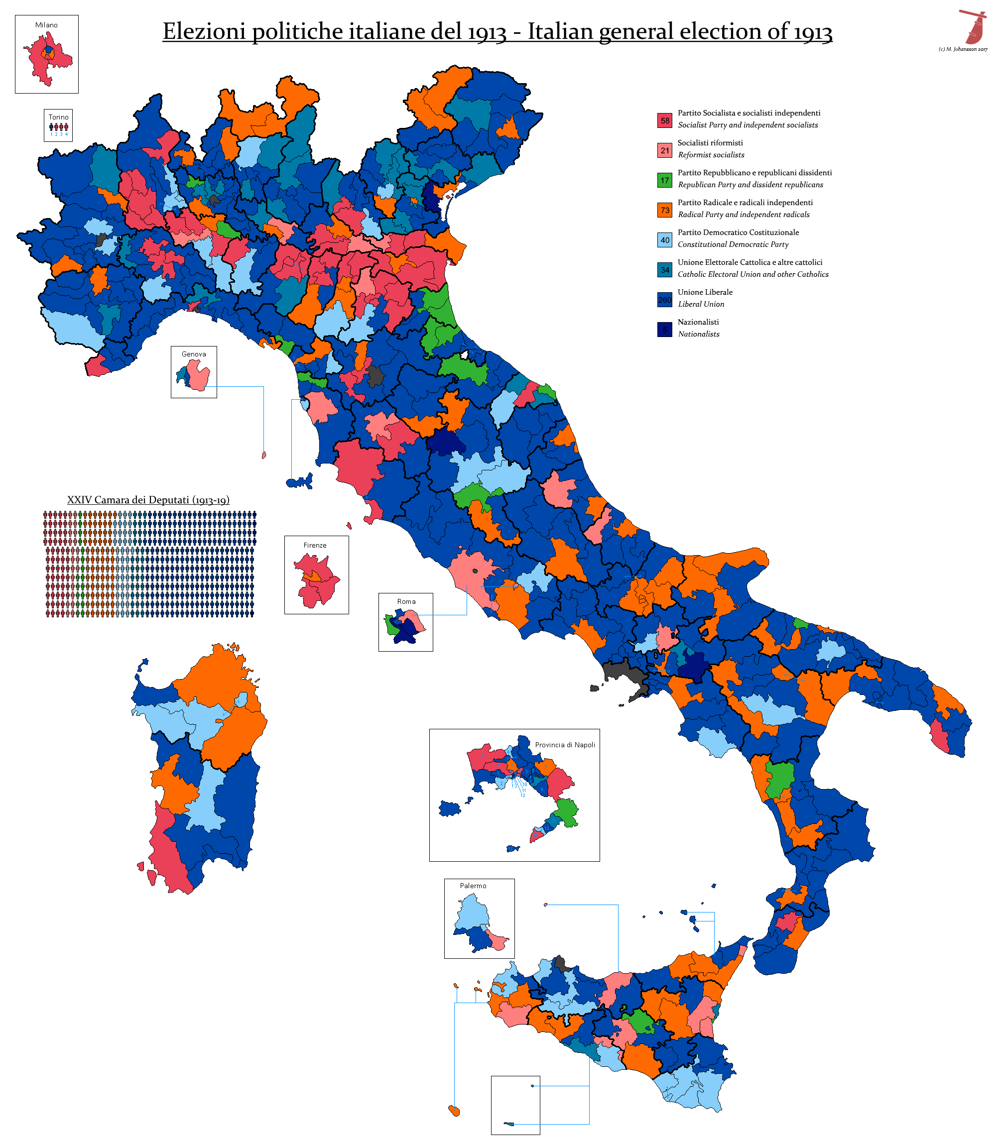 Italian General Election, 1913 by AJRElectionMaps on DeviantArt