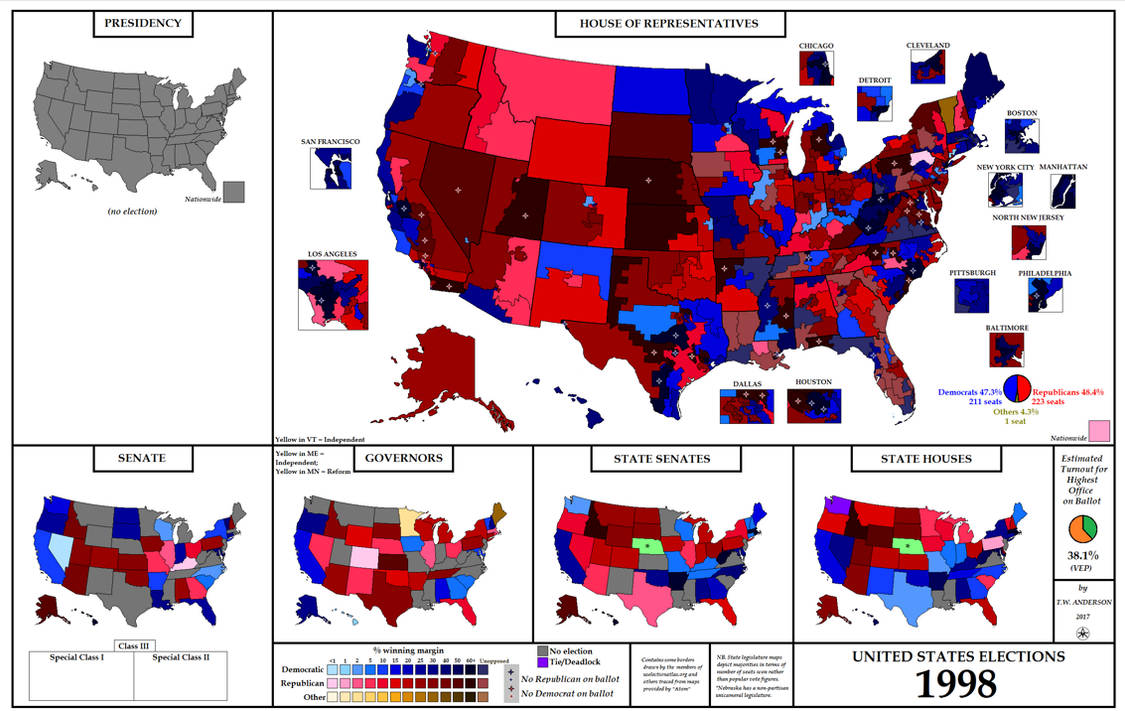 United States Elections, 1998 by AJRElectionMaps on DeviantArt