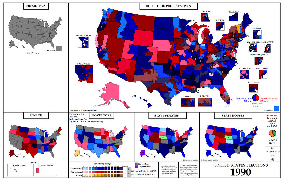 United States Elections, 1990 by AJRElectionMaps on DeviantArt