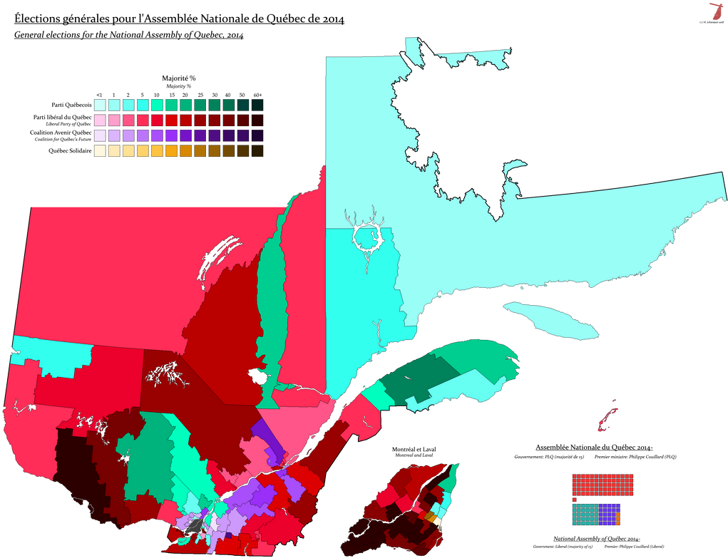 Quebec General Election 2014 by AJRElectionMaps on DeviantArt