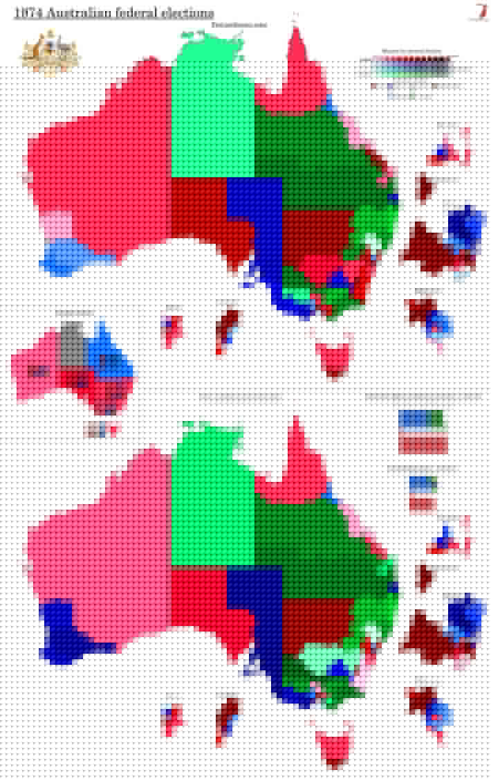 Australian General Election, 1974 by AJRElectionMaps on DeviantArt