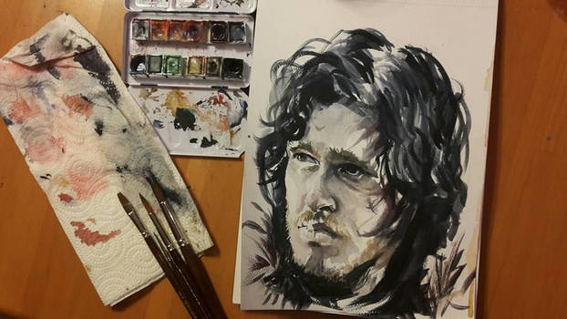 Jon Snow's watercolor portrait