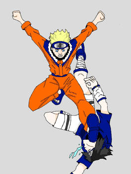 Naruto vs Saske colored