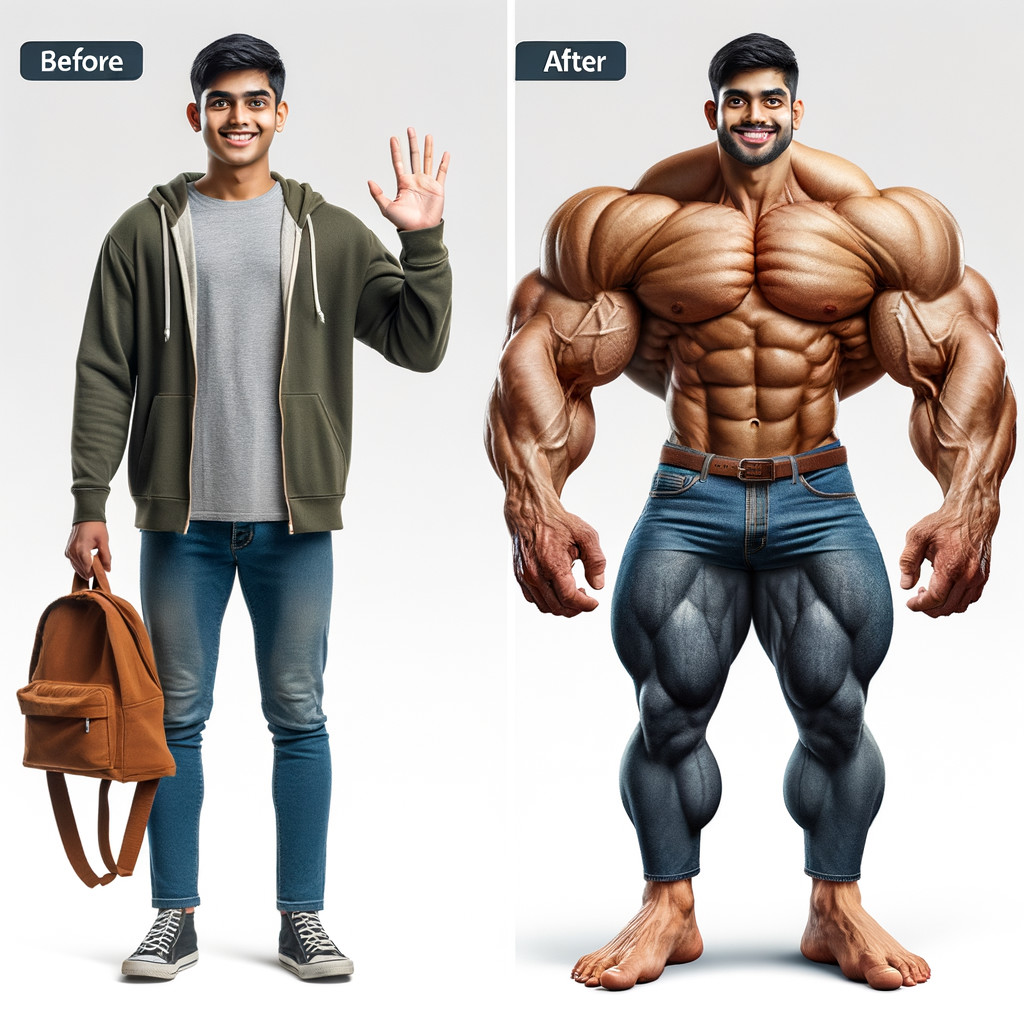Muscle Growth Before and After 1 by Omnious4555 on DeviantArt