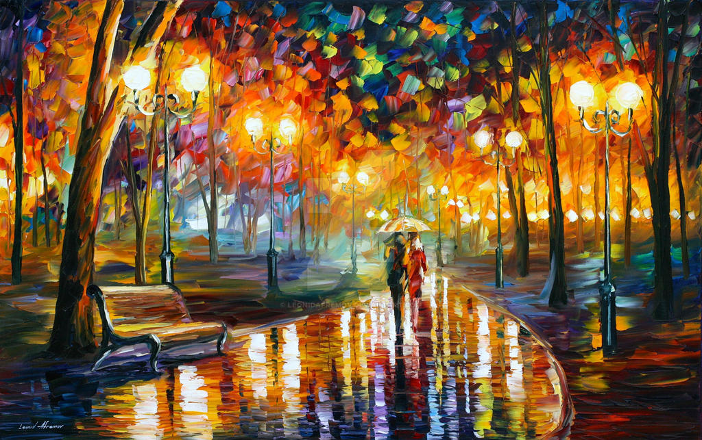 Rain's Rustle by Leonid Afremov by Leonidafremov