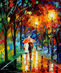 Under The Red Umbrella by Leonid Afremov