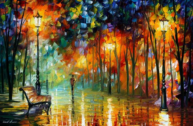 Stroll oil painting on canvas by Leonid Afremov