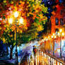 Romantic night oil painting on canvas by L.Afremov