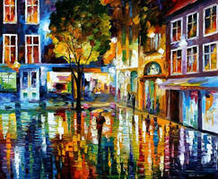 Strip mall oil painting on canvas by L.Afremov