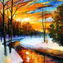 Winter Sunset by Leonid Afremov