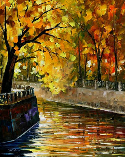 Autumn canal by Leonid Afremov