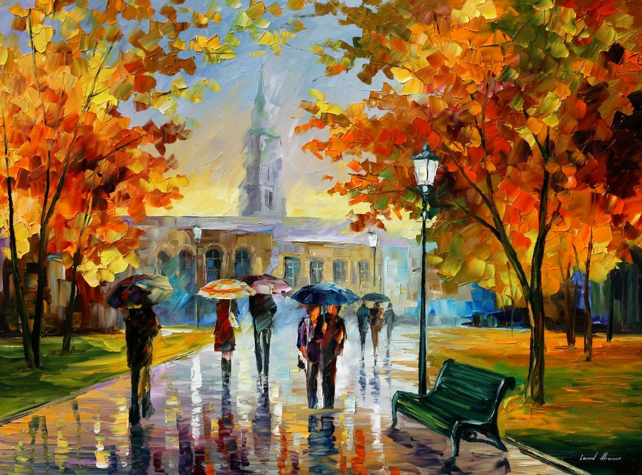 A Stroll In October Park by Leonid Afremov
