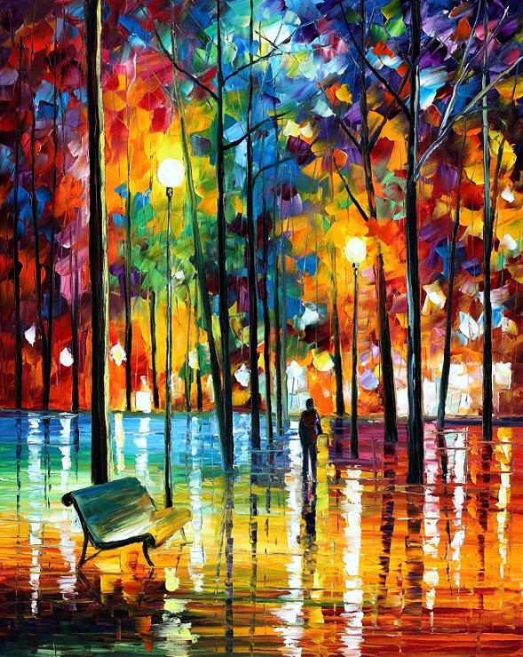 Blue reflections by Leonid Afremov