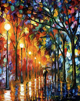 Stroll under the rain by Leonid Afremov