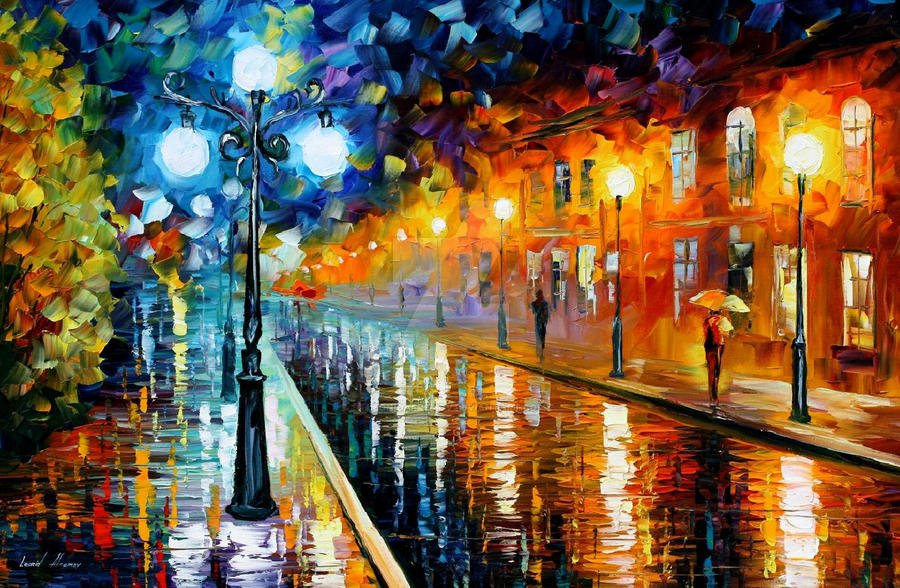 Blue Lights by Leonid Afremov