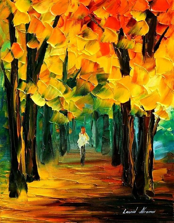 Fall forest by Leonid Afremov