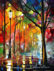 Night alley 4 by Leonid Afremov