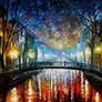 Misty Bridge St. Petersburg by Leonid Afremov