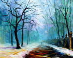 Winter fog by Leonid Afremov by Leonidafremov