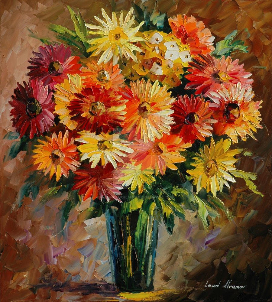Flowers of love by Leonid Afremov