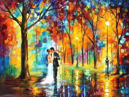 Rainy wedding by Leonid Afremov