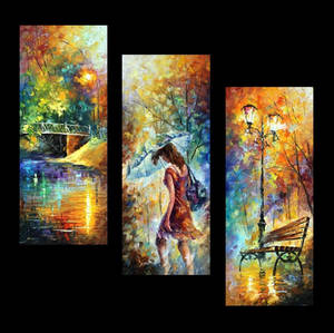 Aura of autumn set of 3  by Leonid Afremov