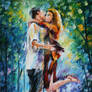 Rainy kiss by Leonid Afremov