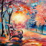 Pink autumn by Leonid Afremov