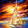 Sailing to the horizon by Leonid Afremov