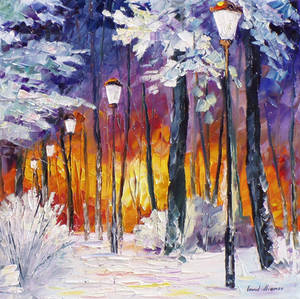 Winter Fire by Leonid Afremov by Leonidafremov