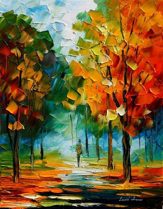 Fall forest by Leonid Afremov