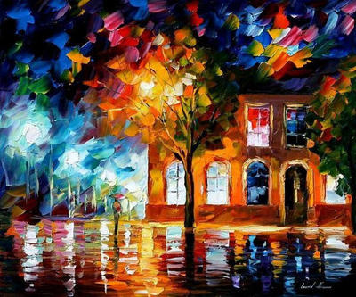 Sleepy town by Leonid Afremov