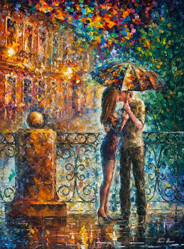 Kiss Under Umbrella by Leonid Afremov