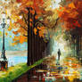 Fall Alley by Leonid Afremov