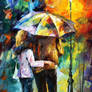 Rainy Hug by Leonid Afremov