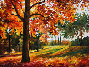 Freedom Of Autumn Park by Leonid Afremov