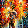 Kiss Under The Rain by Leonid Afremov
