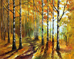 Autumn Birches by Leonid Afremov