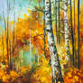 Roaring Birch by Leonid Afremov