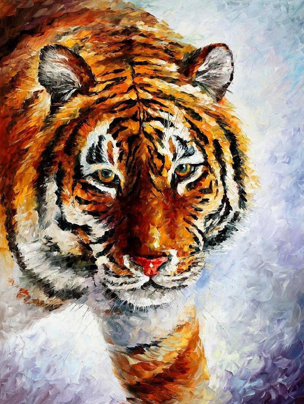 Tiger On The Snow by Leonid Afremov