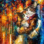 Cat Hug by Leonid Afremov