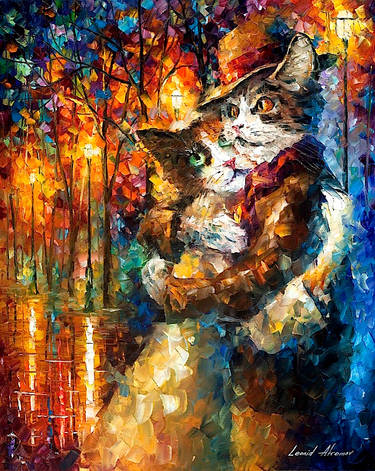 Cat Hug by Leonid Afremov