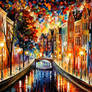 Amsterdam  Night Canal by Leonid Afremov