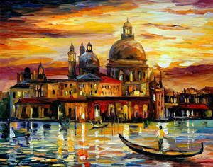 The Golden Skies of Venice by Leonid Afremov